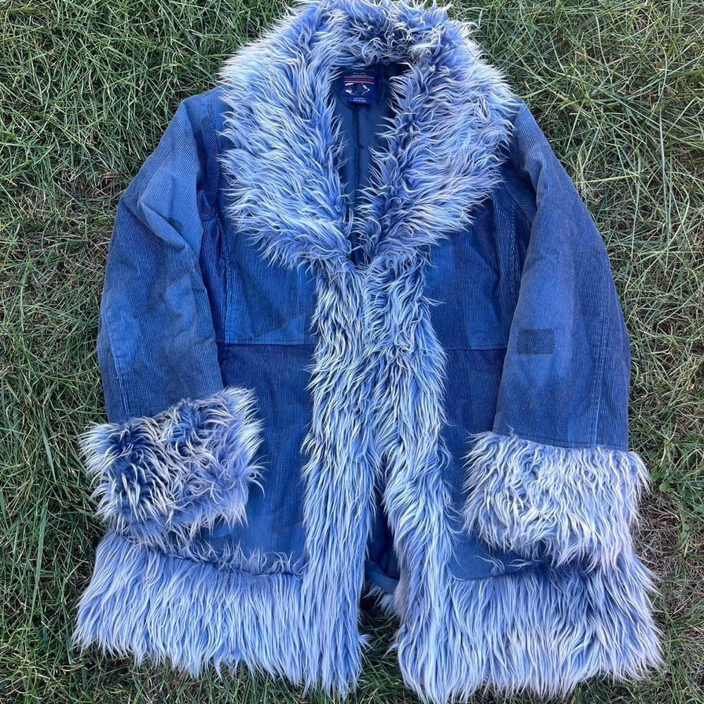 Vintage Faux Fur Blue Coat